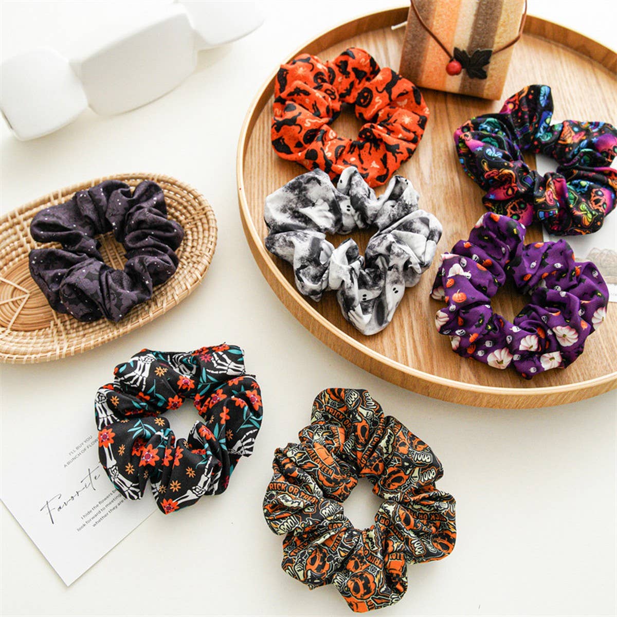 HALLOWEEN PRINTED LARGE INTESTINE HAIR TIE_CWAHA1463