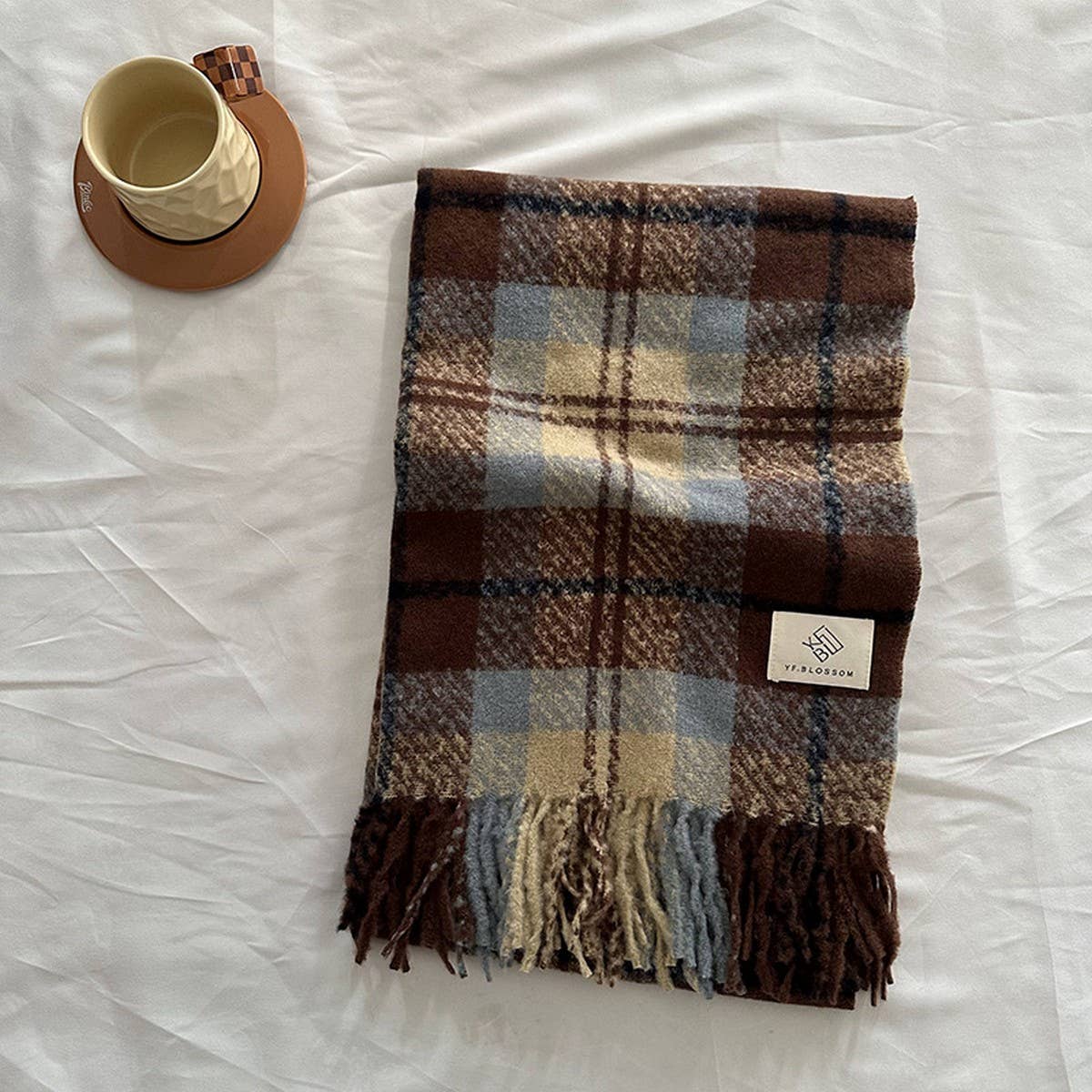 Vintage Plaid Scarf Soft Winter Wrap_Cwasc2313