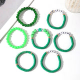 ST PATRICKS DAY GREEN SMILEY FACE BRACELET SET_CWMM3501