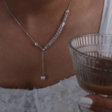 BLUE BUTTERFLY TITANIUM STEEL NECKLACE EARRINGS_CWAJE1085