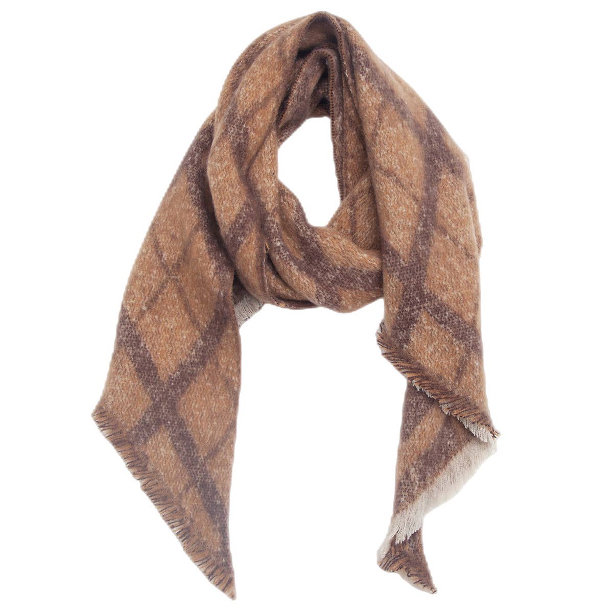 CIRCLE YARN DIAMOND SCARF REVERSIBLE WINTER WRAP_CWASC0122