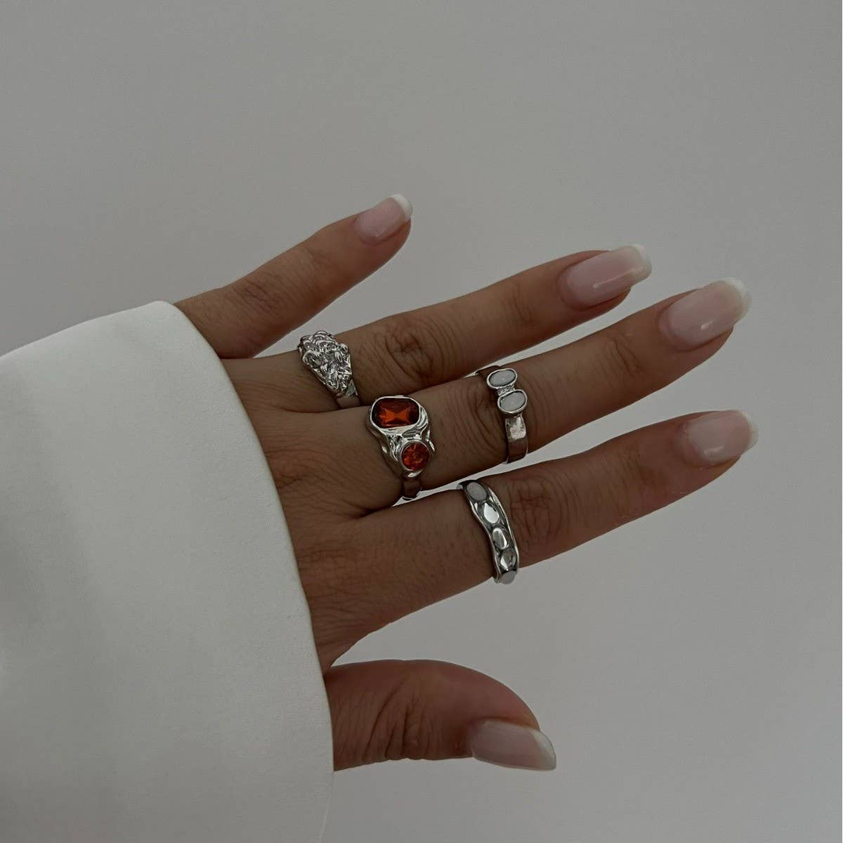 Womens Geometric Alloy Diamond Ring Set_Cwmm3245