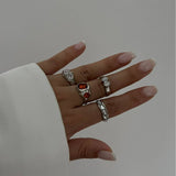 Womens Geometric Alloy Diamond Ring Set_Cwmm3245