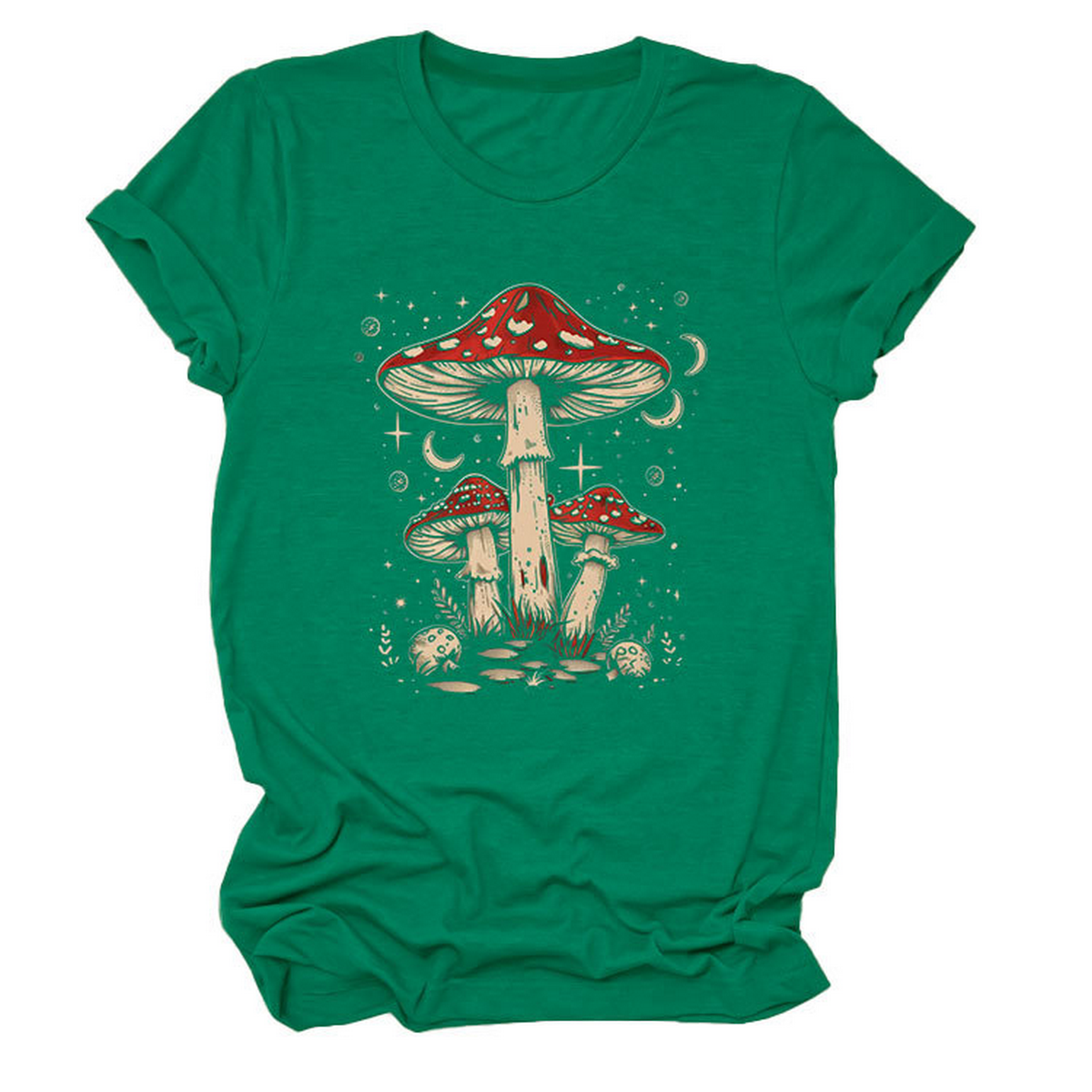PLAYFUL RED MUSHROOM PRINT WOMENS BASE TEE_CWTTS1510