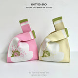 Cute Flower Knitted Wool Shoulder Handbag_Cwab2373