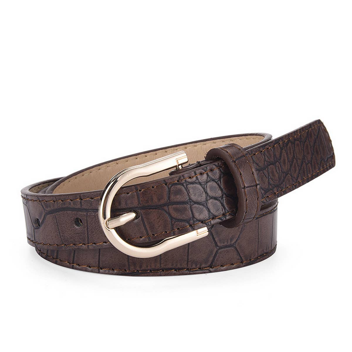 SIMPLE STONE PATTERN BUCKLE BELT_CWABE0590