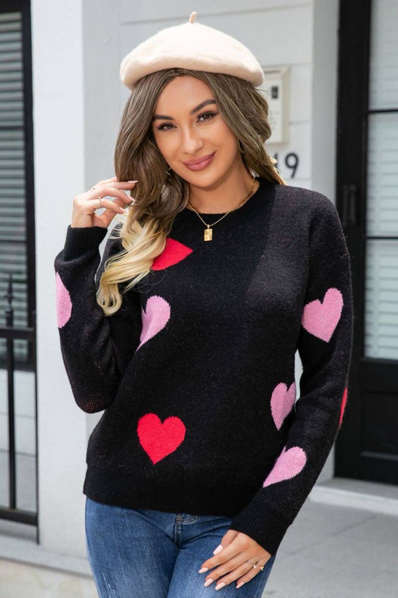 Women Casual Loose Round Neck Sweater_Cwoswl1451