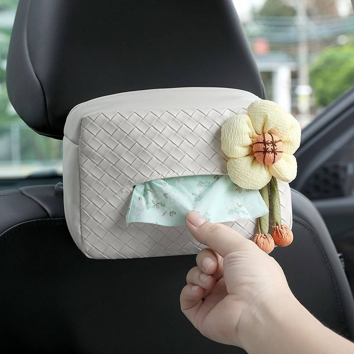 NEW CUTE FLOWER CAR TISSUE BOX STORAGE BOX_CWMM2261