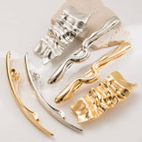 Wrinkled Metal Hair Clip Elegant Low Ponytail_Cwmm8539