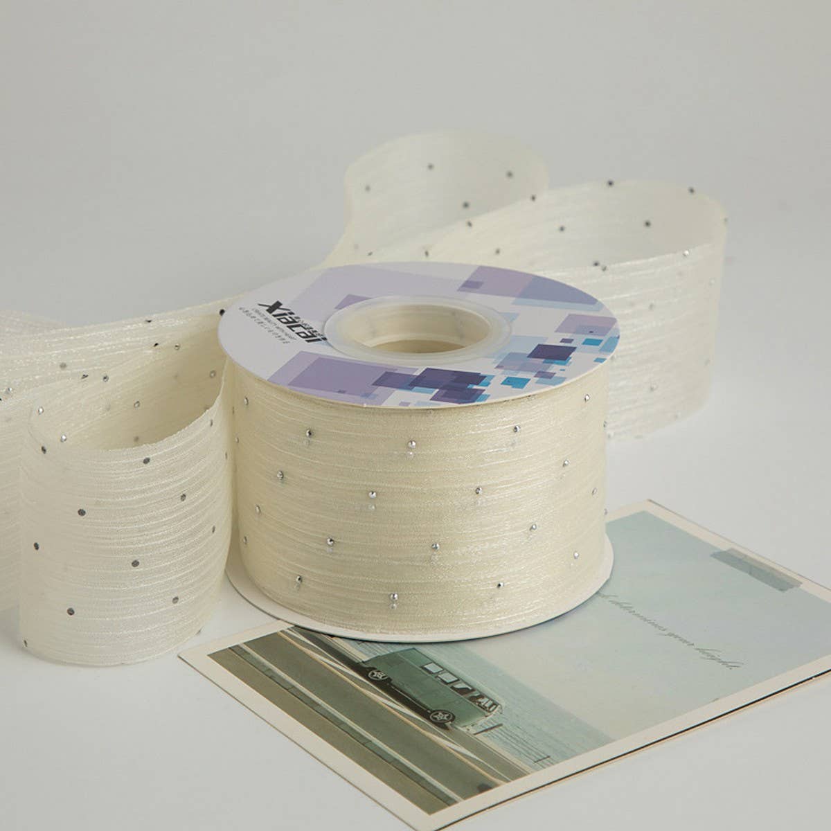 SILVER DOT HOT DIAMOND RIBBON BOW DIY RIBBON_CWMM5773