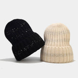 OUTDOOR COLD PROOF CURLED SEQUINED KNITTED HAT_CWAH1604
