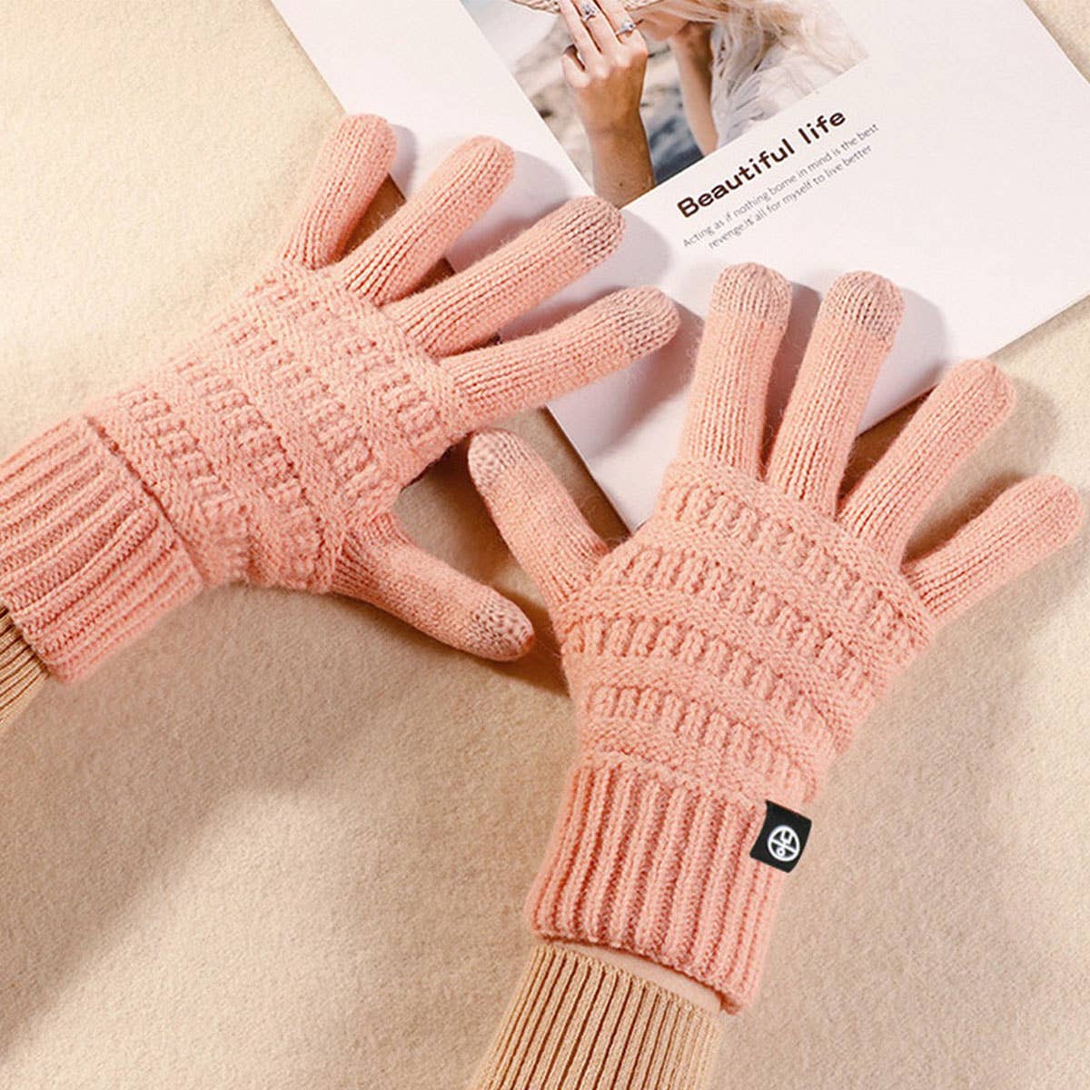 Winter Non-Slip Knitted Warm Touch Screen Gloves_Cwmm2878