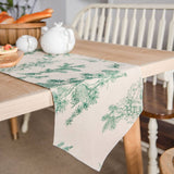 GREEN PINE CONE PRINTED FABRIC LONG TABLECLOTH_CWMM0999