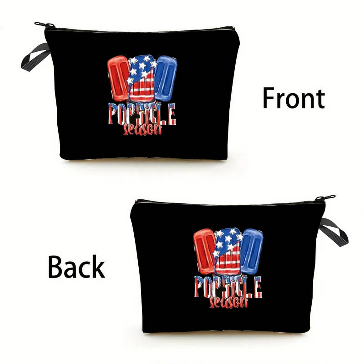 BLACK DOUBLE SIDED PRINTED COSMETIC BAG_CWAB2262