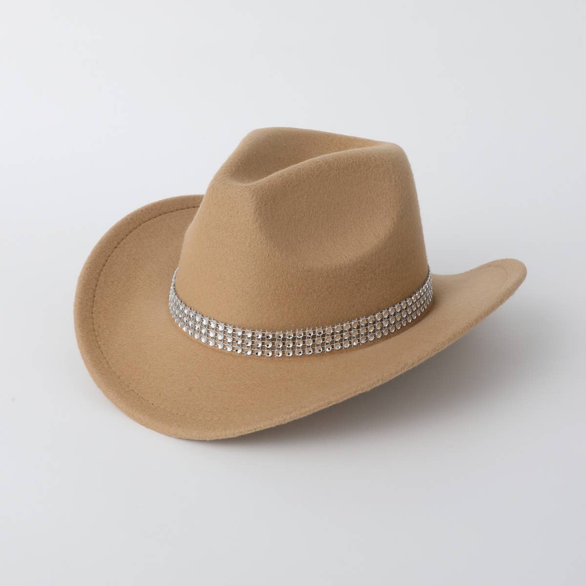 SOLID COLOR WESTERN FELT COWBOY FEDORA HAT_CWAH3629