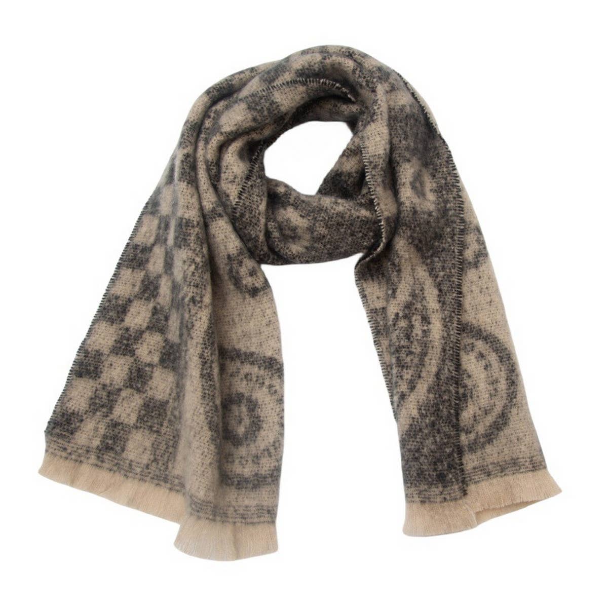 PAISLEY JACQUARD SCARF UNISEX WINTER SHAWL WRAP_CWASC0862