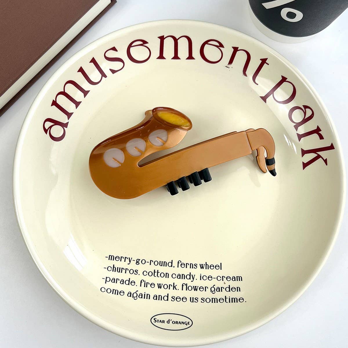 MUSIC NOTE HAIR CLAW ACETATE PIANO SAX DESIGN_CWAHA5754