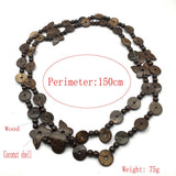 BOHEMIAN BROWN BUTTERFLY COCONUT SHELL NECKLACE_CWMM4743