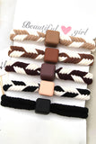 5PCS WOMEN TWO TONE BRAIDED CASUAL HAIR TIE_CWAHA0171