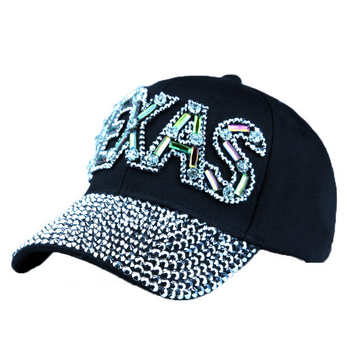 TEXAS LETTER RHINESTONE BASEBALL CAP SUN HAT_CWAH1077