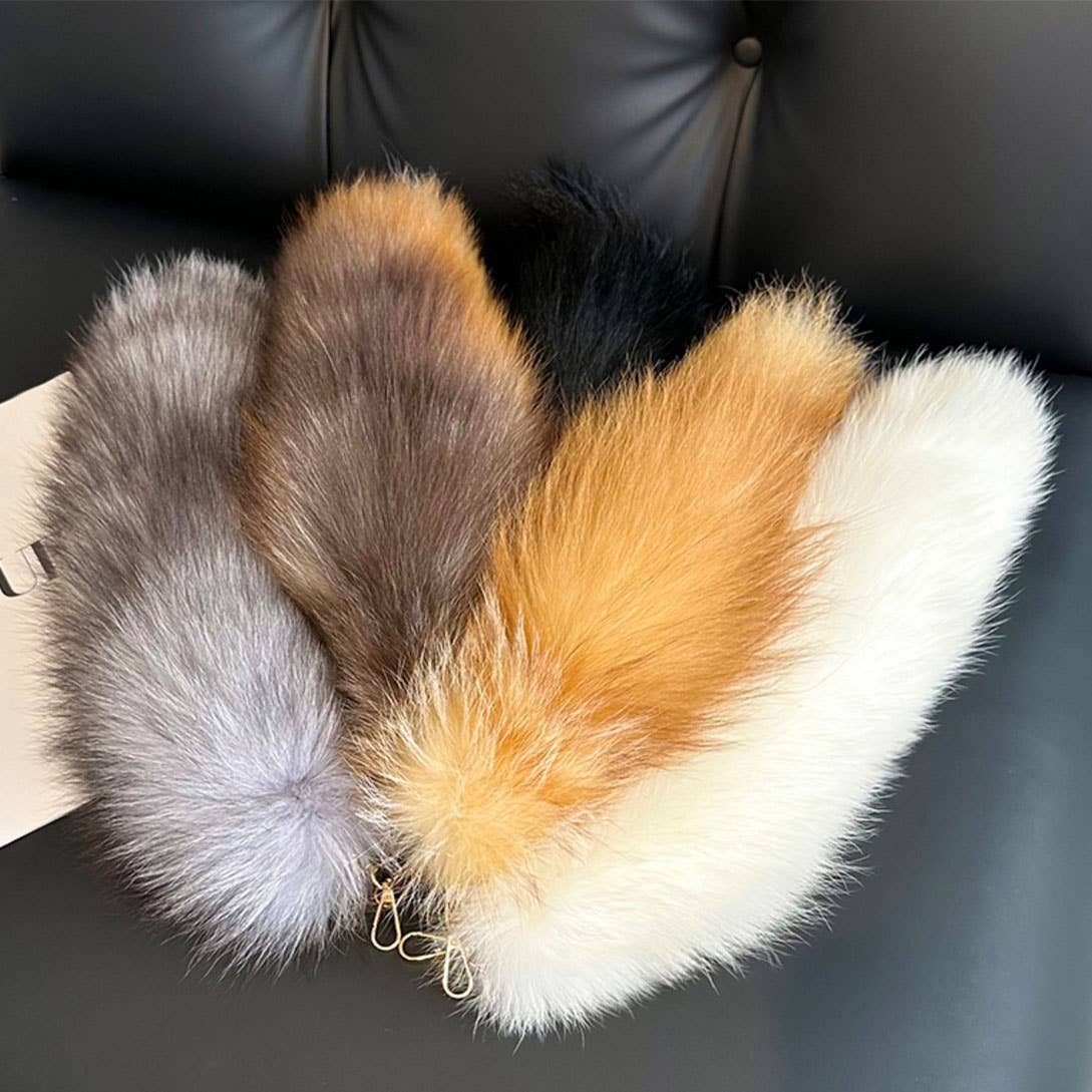 CUTE REAL FOX FUR BIG TAIL CAR KEYCHAIN PENDANT_CWMM2523