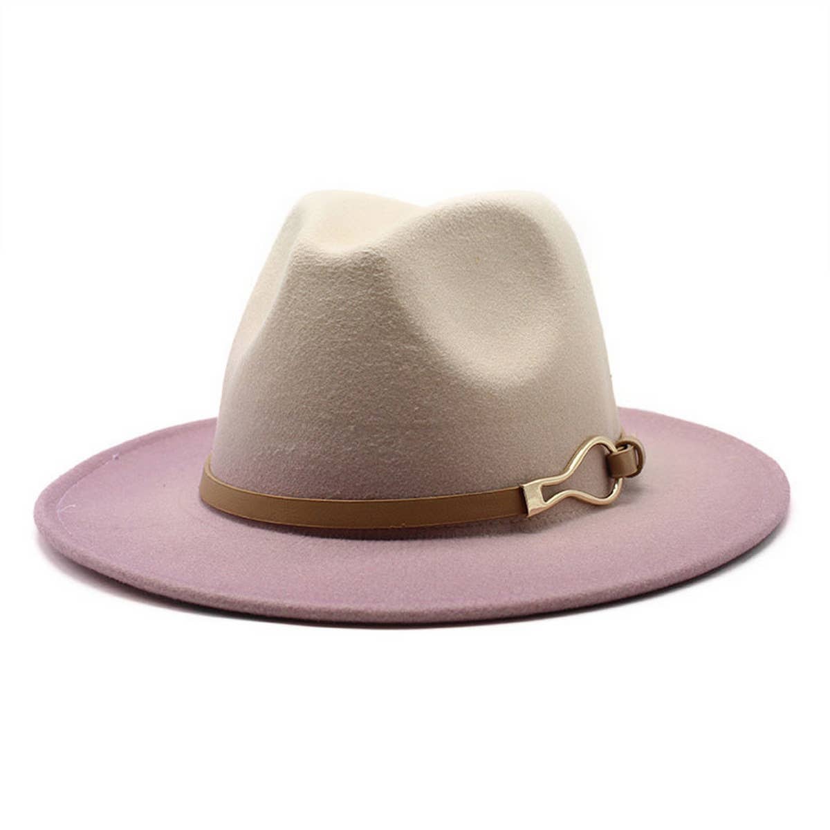 FASHION GRADIENT TWO COLOR THICK FELT HAT JAZZ HAT_CWAH0817