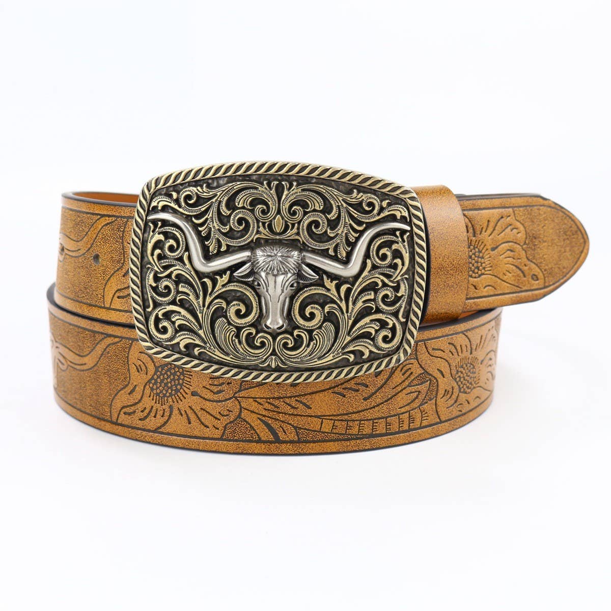 BUCKLE VINTAGE BELT WITH CLASSIC EMBOSSED_CWABE0412