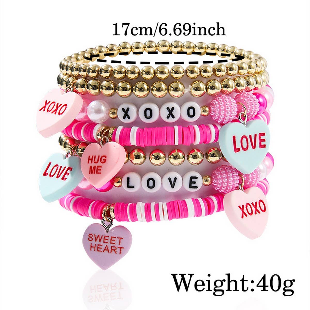 LOVE LOVE LOVE FRIENDSHIP GIFT HANDMADE BRACELET_CWMM3510