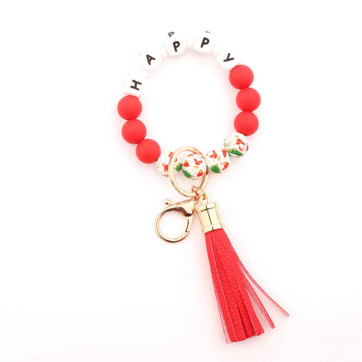 CHRISTMAS SILICONE BEAD BRACELET KEYCHAIN GIFT_CWMM7010