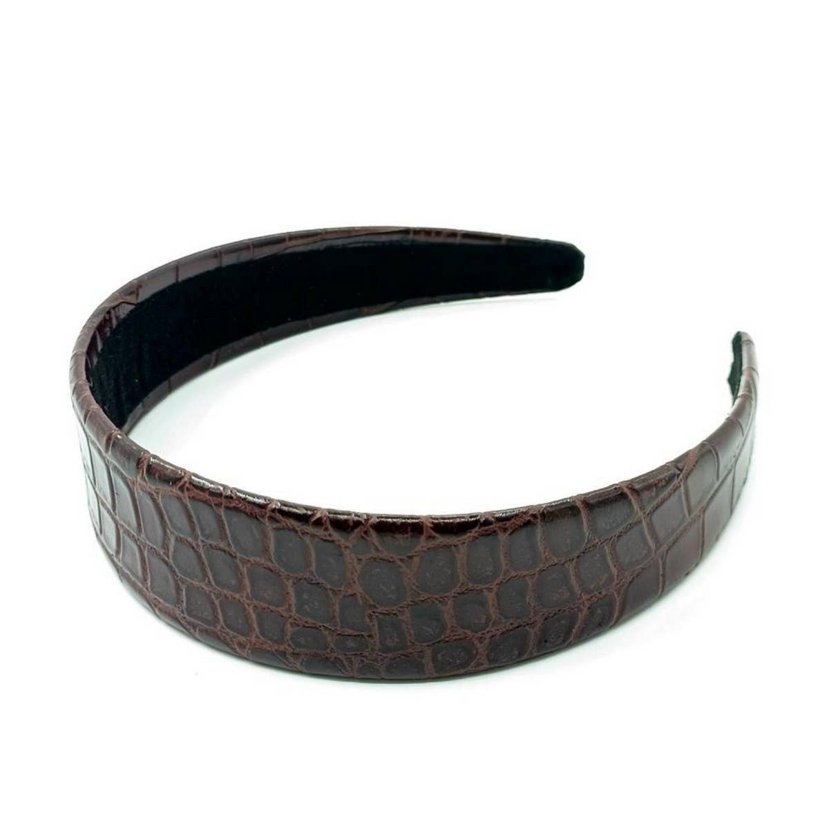 Vintage Two-Tone Crocodile Pu Wide Hairband