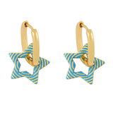 COLORFUL OIL DROP STAR SHAPED EARRINGS_CWAJE1011