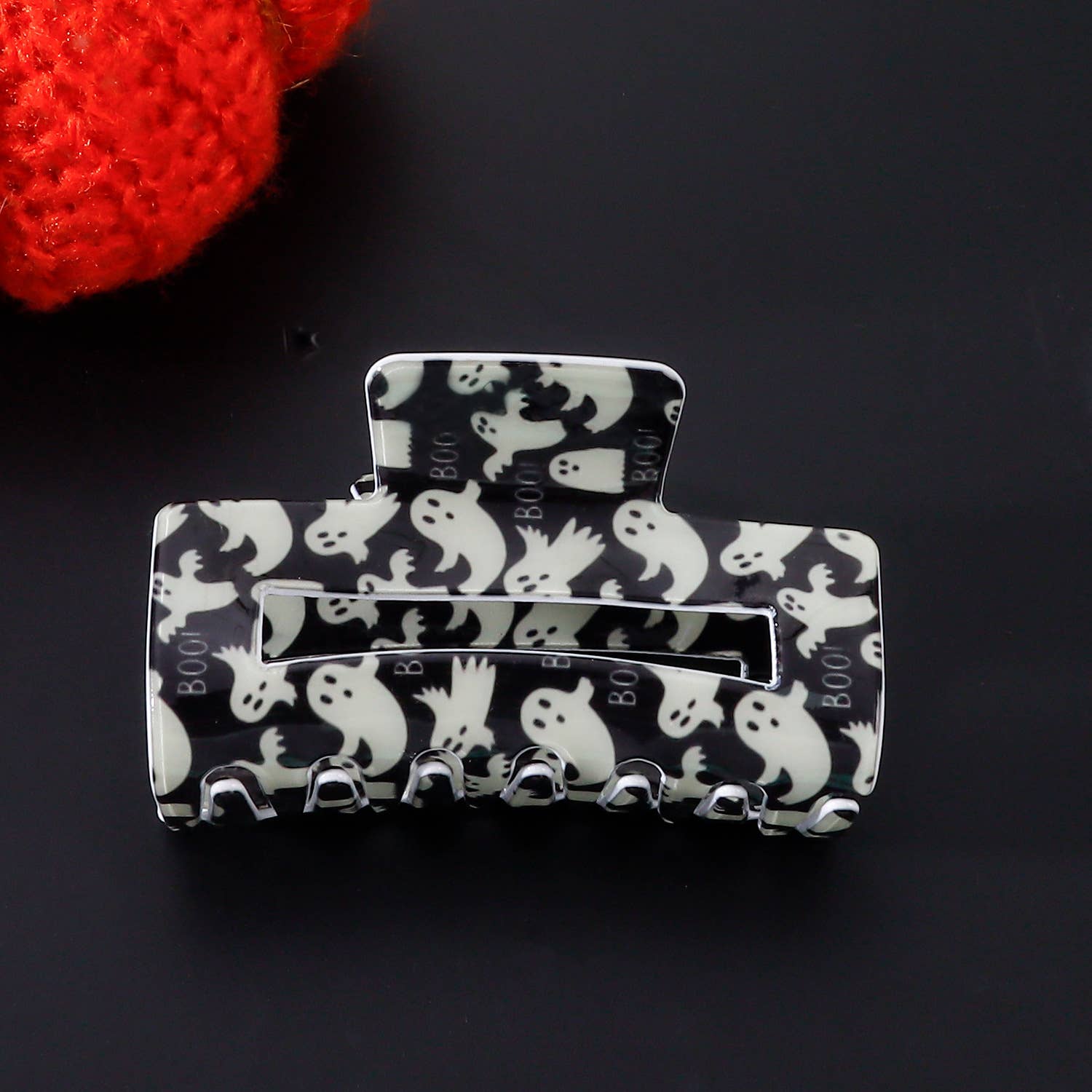 Halloween Pumpkin Ghost Bat Rectangular Hairpin