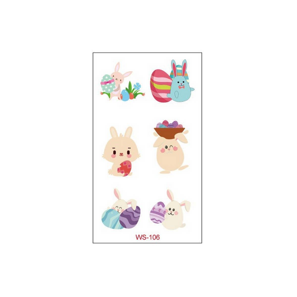 EASTER EGG BUNNY TATTOOS KIDS WATERPROOF SET_CWMM8376
