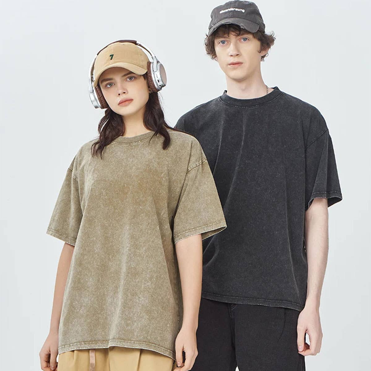 250G VINTAGE WASHED WAX DYED COTTON T SHIRT CUSTOM LOGO