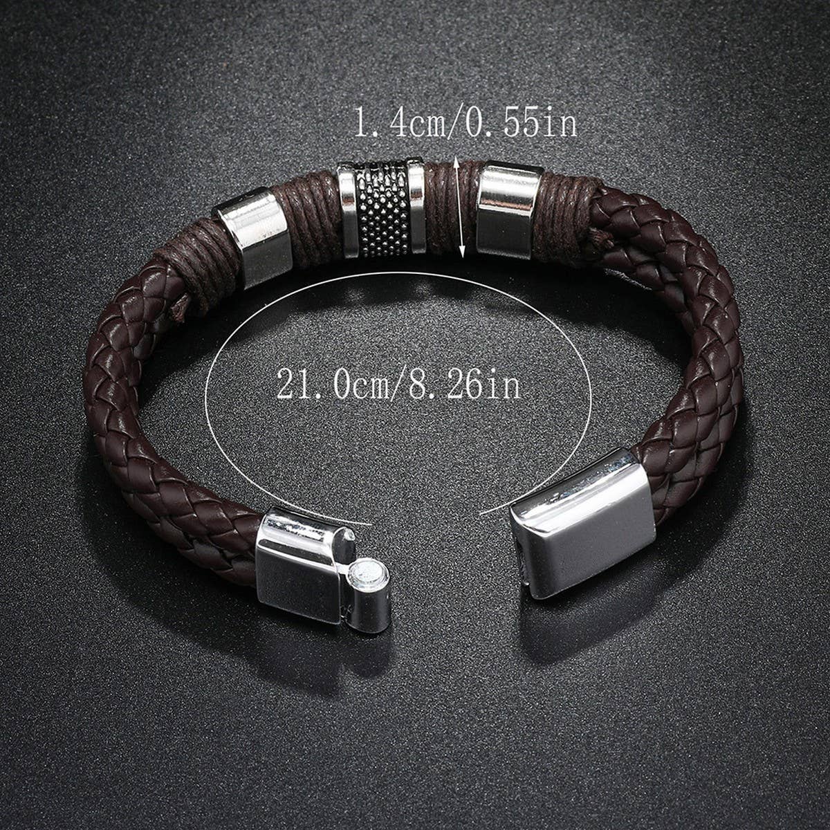 MENS PERSONALIZED SIMPLE LEATHER BRACELET_CWMM4470