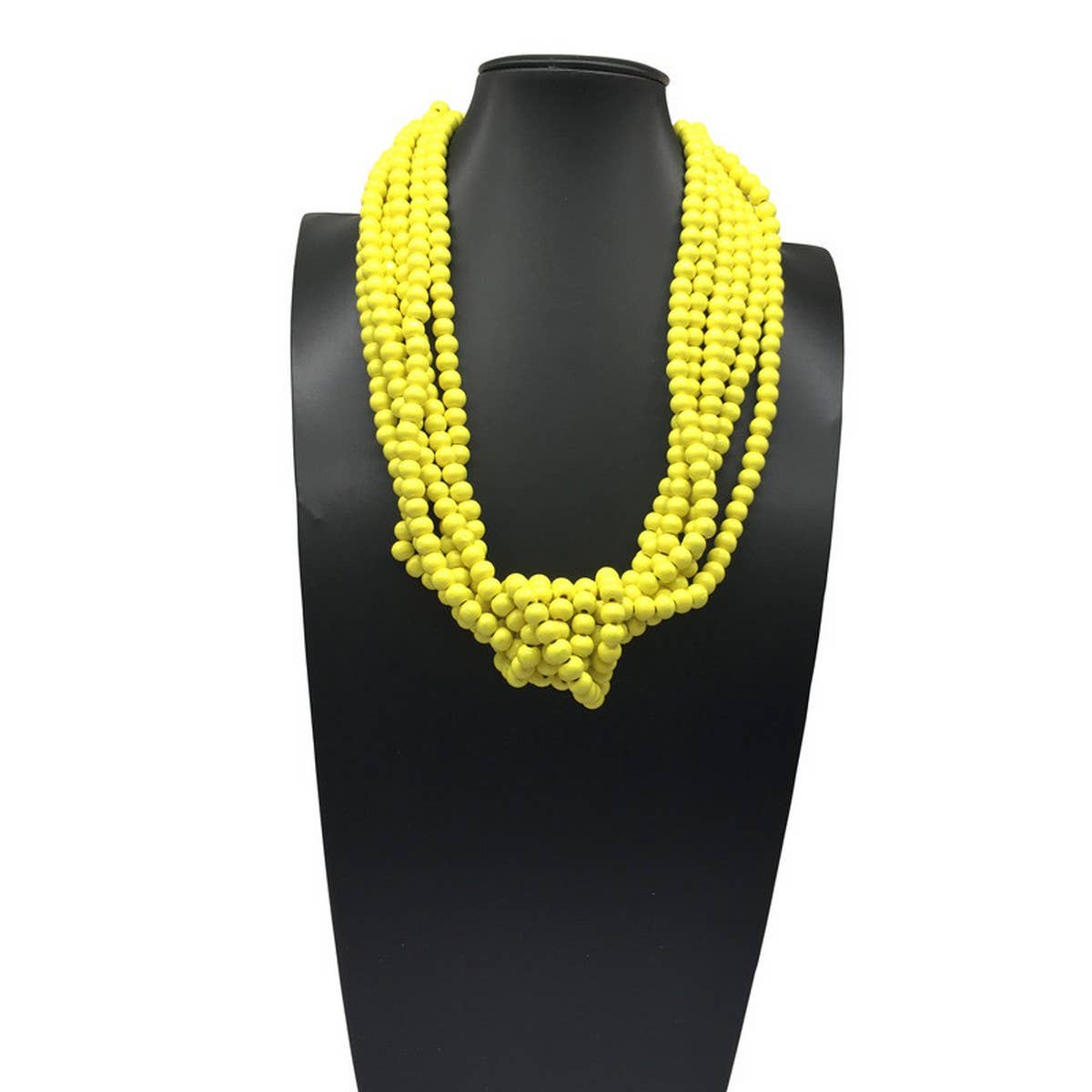 BOHEMIAN MULTI LAYER WOODEN BEAD KNOT NECKLACE_CWMM4735