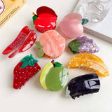 Peach & Apple Hair Claw Cute Summer Accessory_Cwaha5889