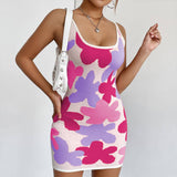 Tight Jacquard U Neck Sleeveless Knit Slip Dress_Cwdsd2835