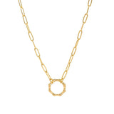 LOOSE RING HEART ROUND PENDANT NECKLACE_CWMM3768