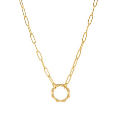 LOOSE RING HEART ROUND PENDANT NECKLACE_CWMM3768