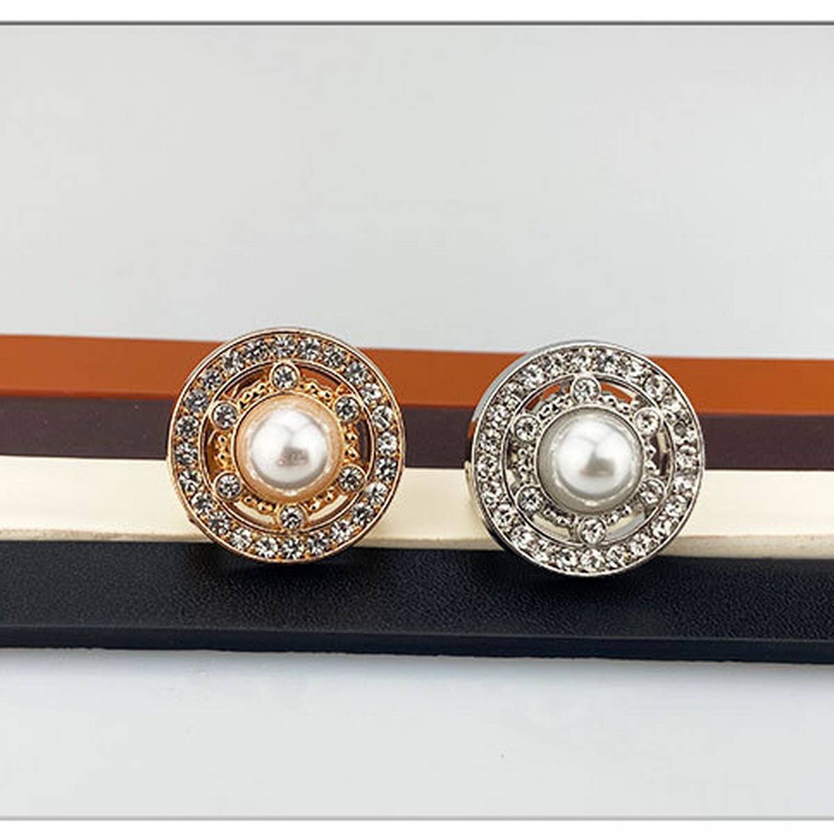 Women'S Fashionable Pearl And Diamond Belt_Cwabe0706