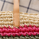 FOREST RAINBOW STRIPED STRAW SHOULDER BAG_CWAB2013