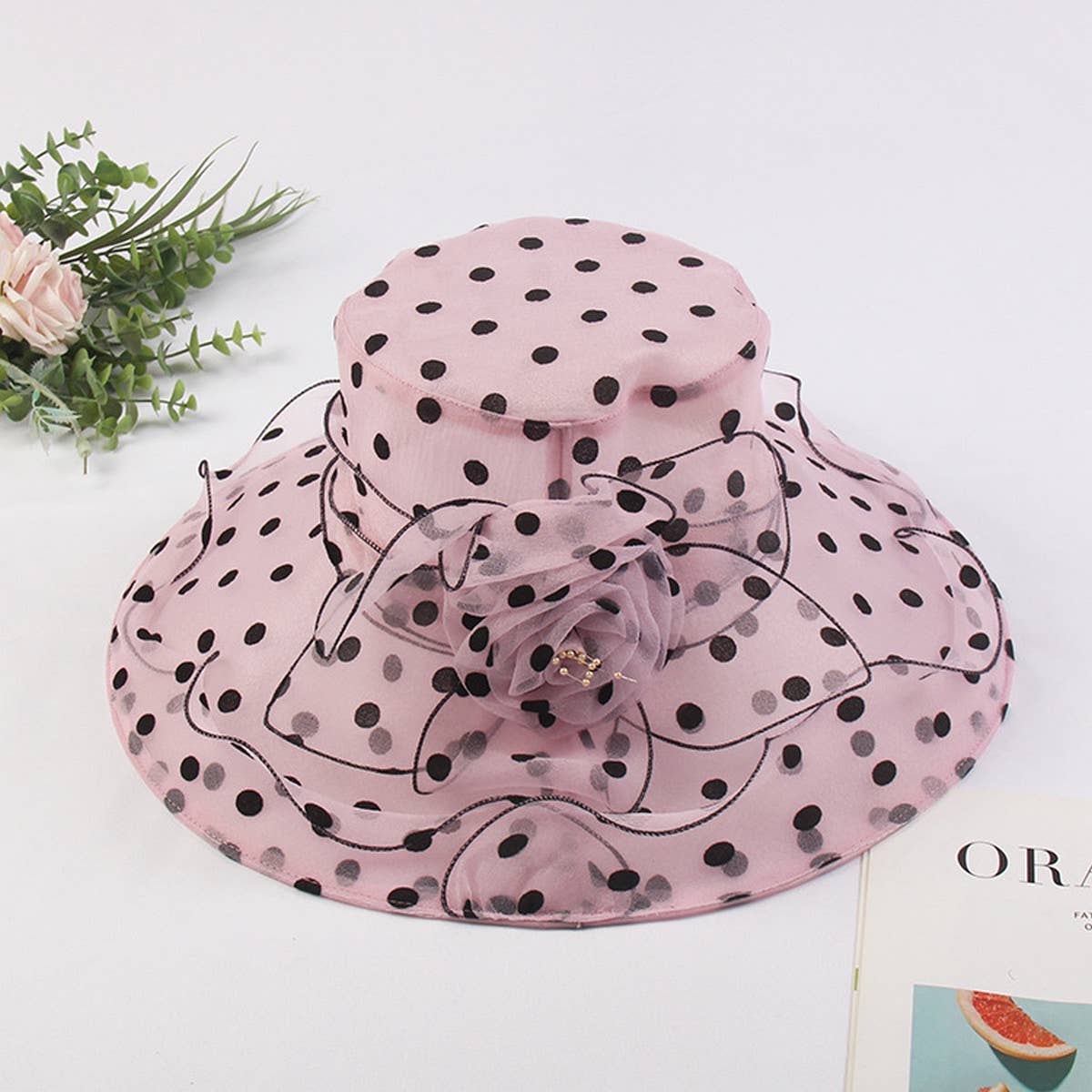 Women Mesh Wavy Edge Beach Sun Hat_Cwah1209