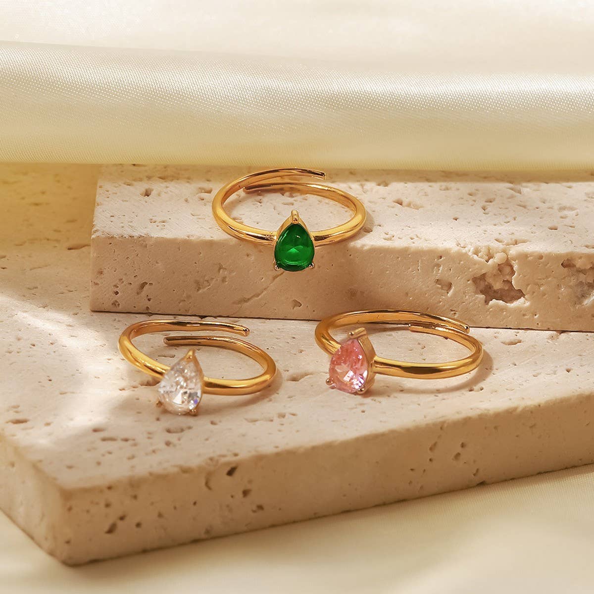 FRENCH FASHIONABLE DROP SHAPE ADJUSTABLE RING_CWAJE1399