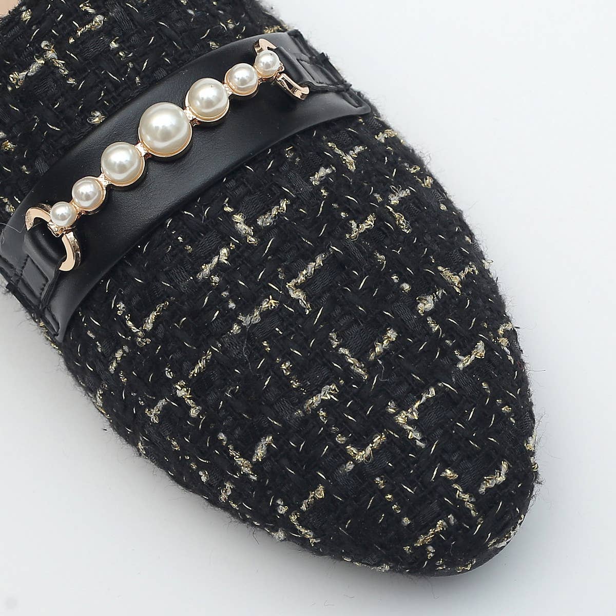 Versatile Outer Wear Striped Flat Bottom Mules