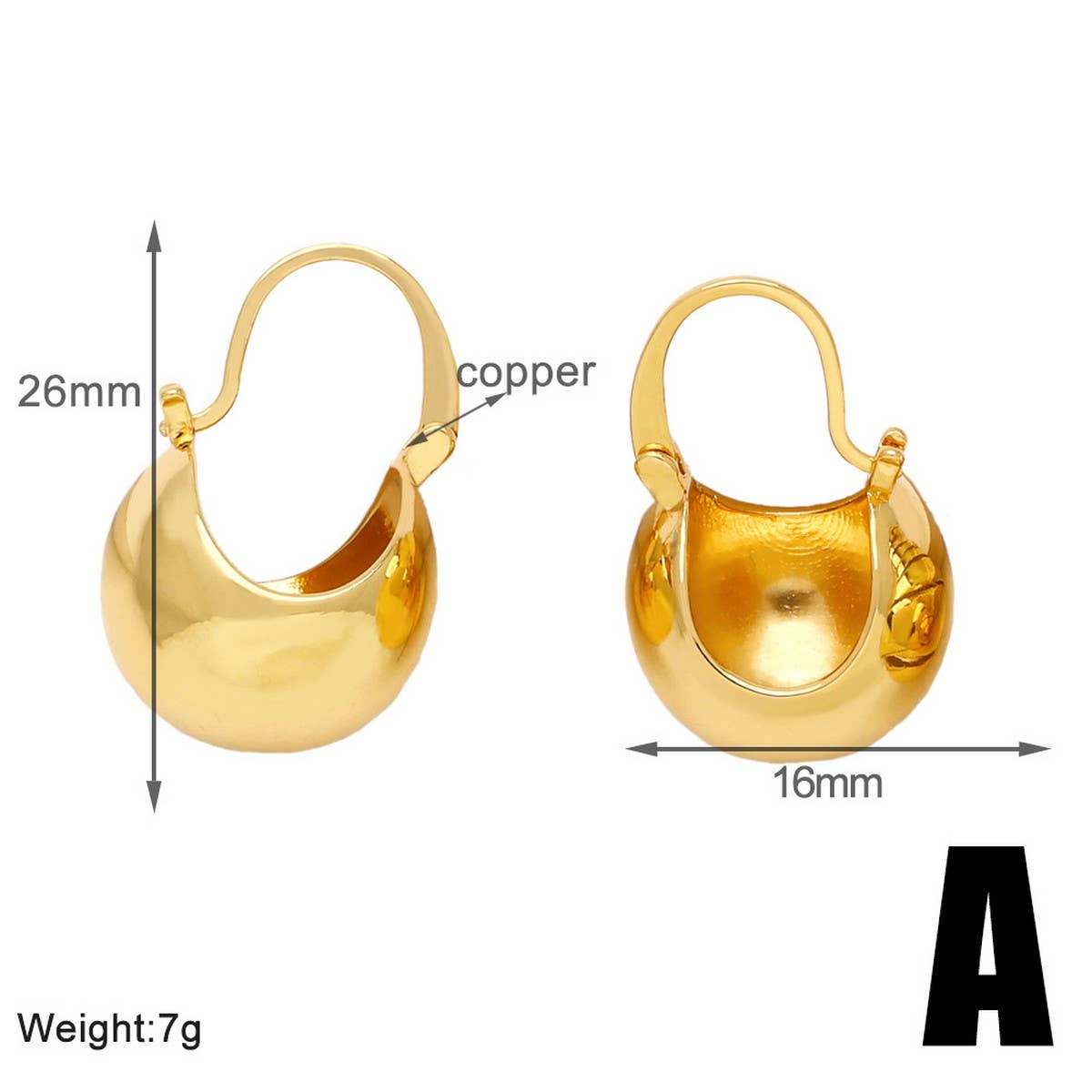 FASHIONABLE GOLD PLATED HOLLOW ROUND EARRINGS_CWAJE0991