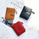 Minimalist Croc Pu Mini Zipper Wallet_Cwab06266
