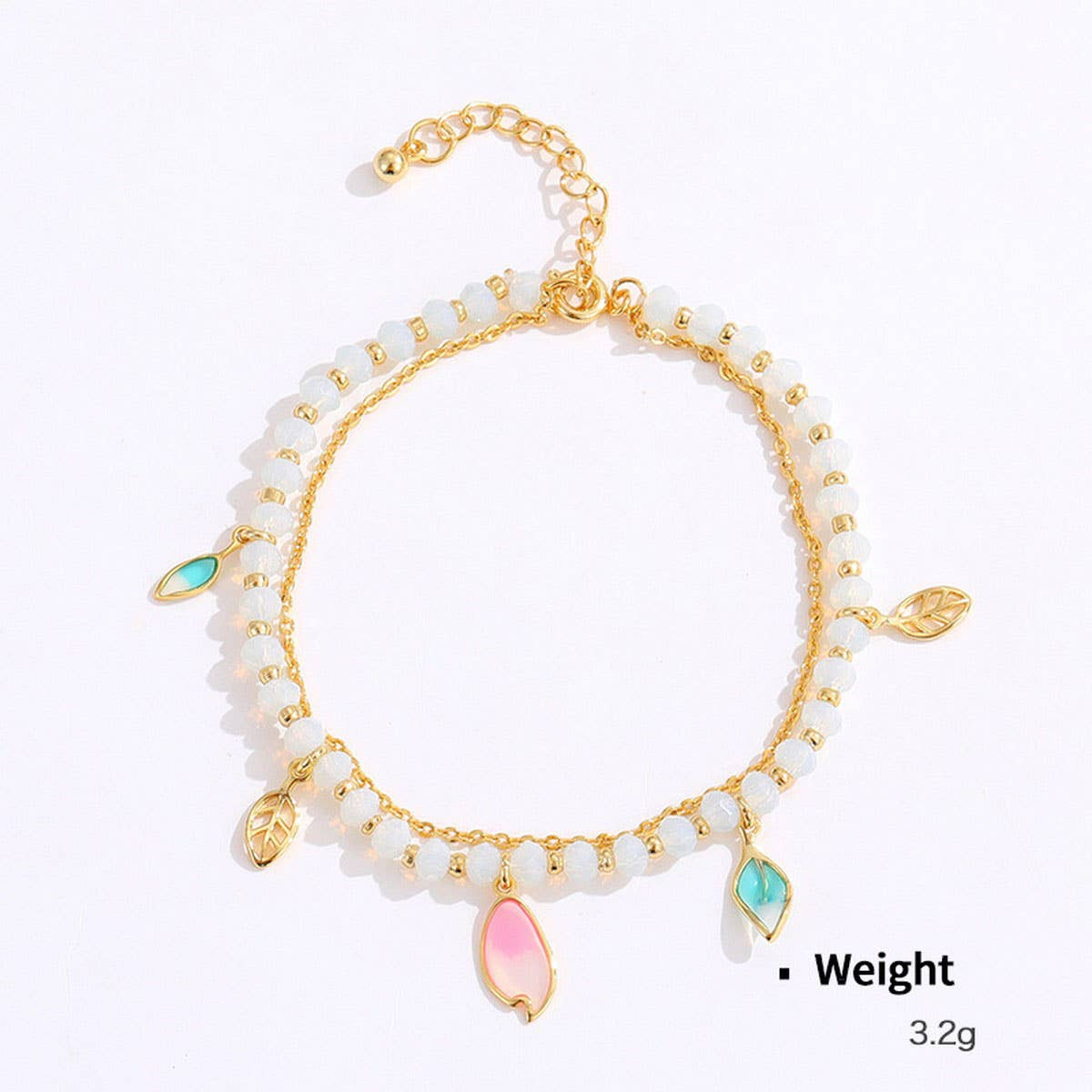 Womens Hollow Flower Handmade Beaded Bracelet