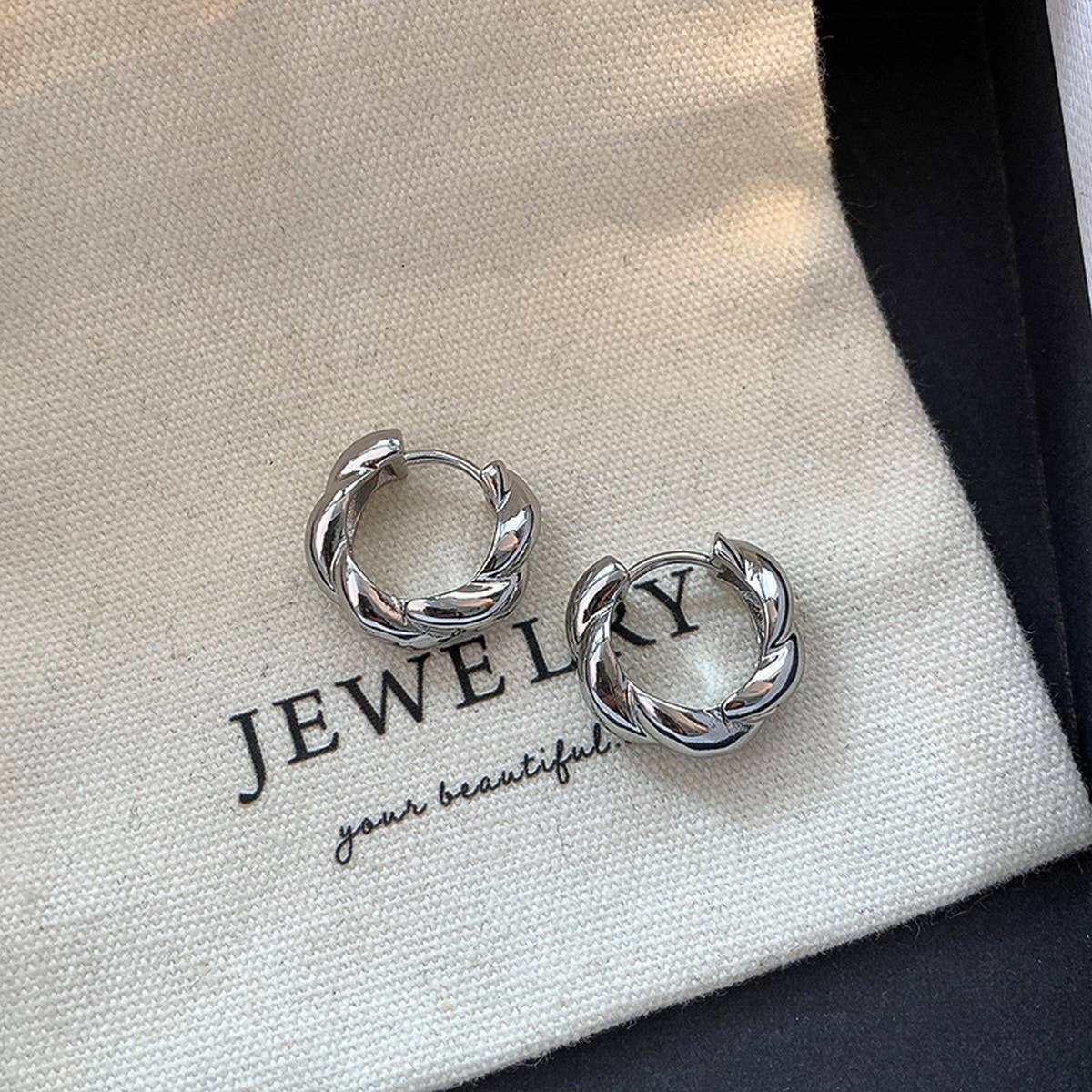 Gold & Silver Twisted Rope Hoop Earrings Forwomen_Cwaje06288