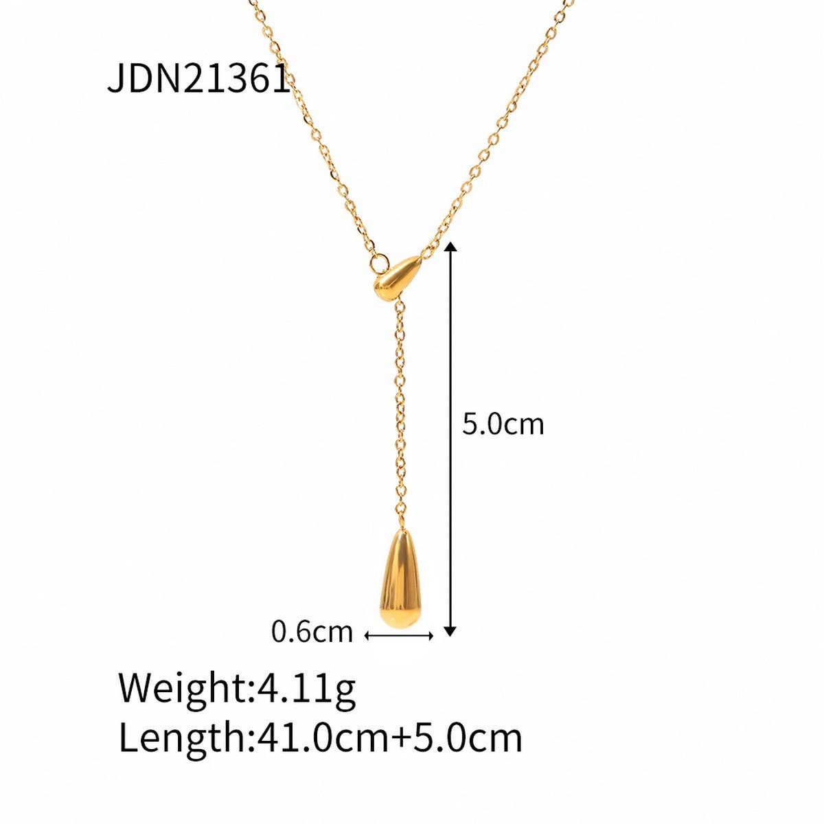 Ladies Fashion Water Drop Pendant Necklace_Cwaje1434